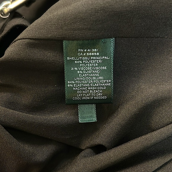 LAUREN RALPH LAUREN Black Moto Jacket Corporate Goth Blazer Women’s Petite 10P - Picture 10 of 13